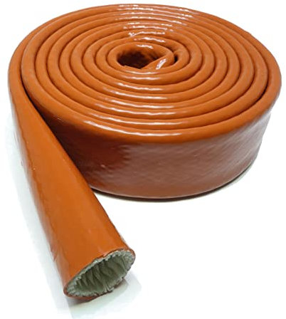 Hitzeschutzschlauch Silikon-Titan rot Meterware ID 15mm METERWARE *** VIELE GRÖSSEN *** Kabelschlauch Isolierschlauch Brandschutz-Schlauch Silikonschlauch Schutzschlauch Ölleitung
