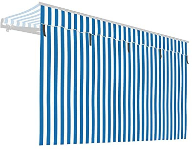 empasa Markisen Volant Markisenstoff Markisen-Zubehör Sonnenschutz | Sichtschutz für unsere Gelenkarmmarkisen 'Start' und 'Start Plus', Farbe:blau/weiß gestreift, Größe:300 cm