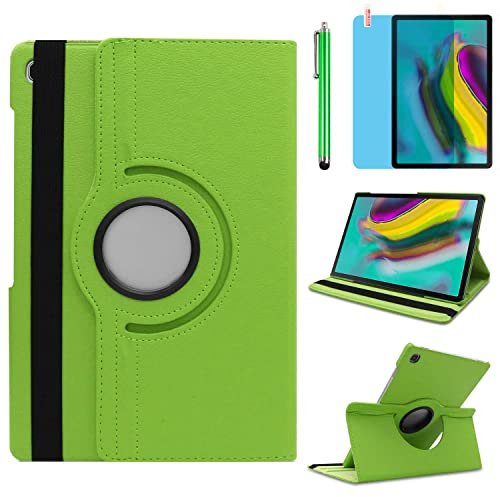 Custodia per Samsung Galaxy Tab S5e 10,5 2019 (SM-T720 T725 T727) - Custodia protettiva con supporto girevole a 360 gradi, pennino capacitivo incluso, pellicola protettiva (Green)