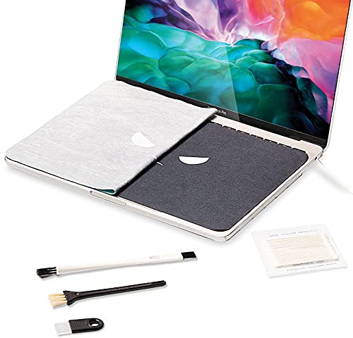 Bqover 2xwendbare Bildschirmtastatur-Aufdruckschutz, Tastaturabdeckungen, Mikrofaser-Innenfutter, Reinigungstuch für MacBook, 30-teiliges Reinigungsset für iPhone, Airpods und andere Elektronikgeräte