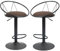 HOMCOM 2er-Set Barhocker Drehstühle Barstühle Arbeitshocker Bürohocker Höheverstellbar 360° schwenkbar mit rutschfesten Gummipuffer Leinen Metall Schwarz 51x 46 x 78-100 cm
