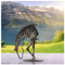 Yuemei Modern Pferdeskulptur Metallkunst, Eruopean Stil Antike Deko Pferd Stehende Statue Dekorative Skulptur Figur Statue Ornament Gesschenk für Wohnung Wohnzimmer Dekoration (C), M