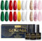 INPING UV Nagellack Set, 10 Farben Weihnachten Gel Nagellack, Rot Grün Gold Weiß Rosa Glitzer Gelnägel Soak Off UV für DIY Nail Art Maniküre Salon, Neujahr Schönheit Geschenke, Langlebiges