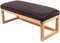 EMRA WOOD M-Deko LPG-2 Holz Sitzbank Polsterbank Breite 60cm Gestell Massivholz Erle Natur Sitzbezug Kunstleder (Dunkelbraun Florenz2526)
