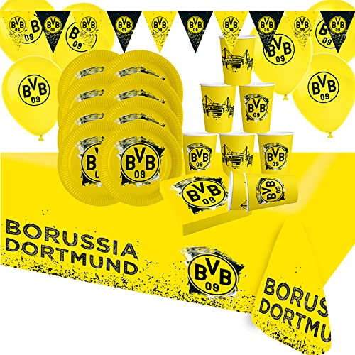 BVB-Dortmund Party-Set Ballons Borussia verschiedene Ausführungen (Set klein - 38 Teile)