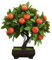 Flikool Mini Künstliche Obstbaum in Töpfen Gefälschte Künstlicher Bonsai Orangenbäume im Topf Künstliche Pflanzen Topfpflanze Künstlich Kunstpflanzen für Tisch Wohnzimmer Inneneinrichtung Büro Deko
