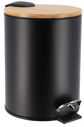 MÜLLEIMER METALL FALLBREMSE 2,5L - SCHWARZ BAMBUS