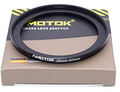 55mm Objektiv auf 67mm Kameraobjektiv-Adapter,55mm to 67mm Filter-Step-Up-Ring-Adapterring,kompatibel mit Allen 67mm Filter-Zubehör.Hergestellt aus CNC-gefrästem(55–67mm)