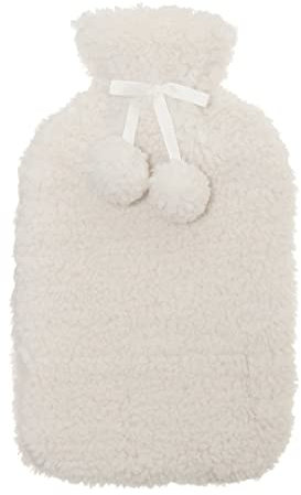 Aroma Home Cream Teddy Boucle Fleece 2L Hot Water Bottle