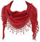 GFM® Dreieckstuch aus Jersey mit Spitze und Quasten (Tri-pln-scll-rot)