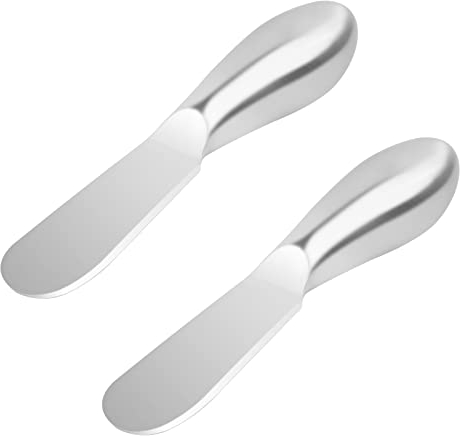 suchkawe 2 Pieces Cheese Spreader and Butter Knife Set, Stainless Steel Butter Knife Cheese Spreader with Ergonomic Hollow Handle(13.5×2.3 cm)