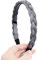 BOBIYA Bandeau tressé avec dents - Cheveux synthétiques tressés avec dents - Gris foncé