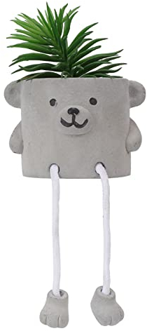 Pssopp Künstliche Mini Topfpflanzen Hängepflanzen Gefälschte Topfpflanzen Dauerhafte Hängebeine Zementtopf Sukkulenten Dekoration für Bürohäuser