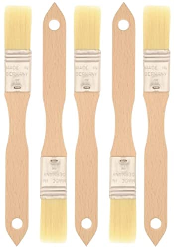 teemando® 5 X Haushaltspinsel, flach, 20 cm, 1 Zoll breiter Backpinsel mit Naturborsten