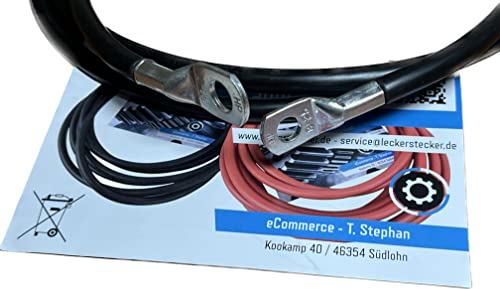eXODA cable de batería de 200cm 25 mm² cobre cable de alimentación con ojales M8