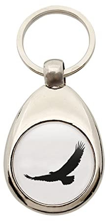 Huuraa Schlüsselanhänger Eagle Silhouette Adler Geschenk Metall Einkaufswagenchip Eagle Silhouette Geschenkidee