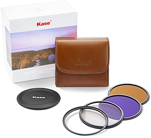 Kase 77mm Wolverine Magnetisch Kreisförmig Filter Kit (Adapterring+CPL+ND8+ND64+Objektivdeckel+Aufbewahrungstasche) Stoßfest, mehrere Schichten Antireflexbeschichtung