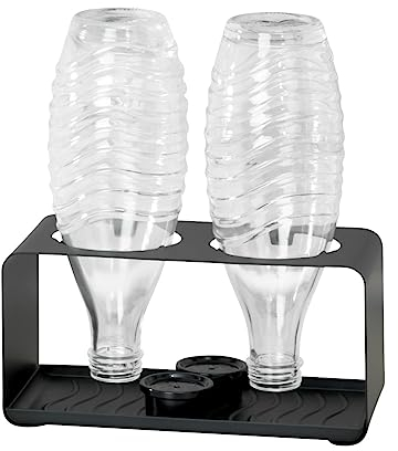 WENKO Flaschenhalter Wave mit herausnehmbaren Abtropftablett Schwarz