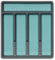 Fyne-Finds Grey Plastic Kitchen Cutlery Tray Organiser Rack Holder Non Slip Tidy Office School Storage