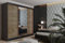 KIER FURNITURE Mehrzweckschrank Malani 200 Schiebetürenschrank - Eleganter Kleiderschrank Schrank Garderobe Spiegel - Wohnzimmerschrank Schiebetüren - Graphit + Craft Eiche Gold 200x205x59 cm
