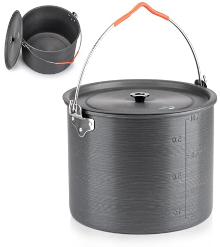 Naturehike Camping Suppentopf Kochgeschirr mit Deckel Groß Outdoor Tragbares Hängetopf Kochset für 1-6 Personen