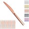 Evanda Rose Gold Dinner Knives Set 12 Pieces, Titanium Plating Stainless Steel Table Knife Steak Knives, Butter Knife Set, Modern Design Cutlery Set, Dishwasher Safe