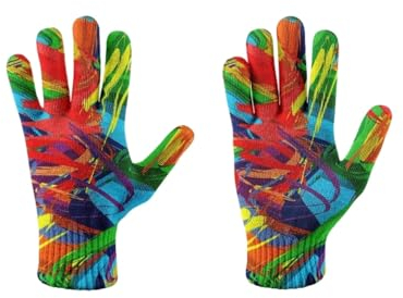 Thermo-Strickhandschuhe – Unisex, Warm, Modisch, Bunt, Bedruckt, Winterhandschuhe, Gestrickt, Für Erwachsene, Fahrradhandschuhe, Damen, Touchscreen, Fünf-Finger-Handschuhe, Stil 2, Einheitsgröße