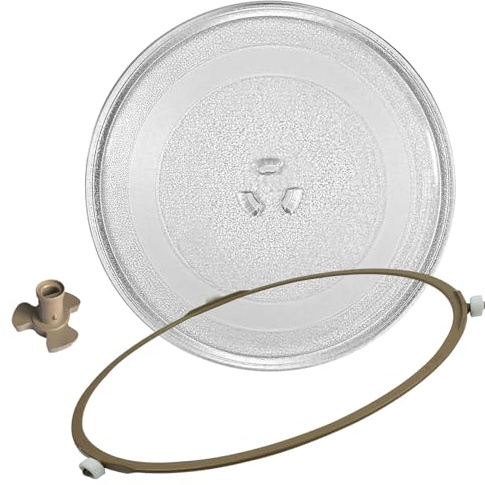 WORDFUN Plateau Micro Onde Universel, 25.5cm 31.5cm Plateau en Verre De Rechange pour Micro-Ondes, Assiette en Verre Lisse pour Four À Micro-Ondes, Plateau Tournant en Verre pour Micro-Ondes