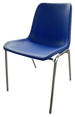 Topsit Besucherstuhl MEE215, Wartezimmerstuhl, Kunststoffstuhl, Konferenzstuhl, Stapelbarer und Leichter Stuhl, Leicht zu reinigen Platzsparender Stuhl (Blau)