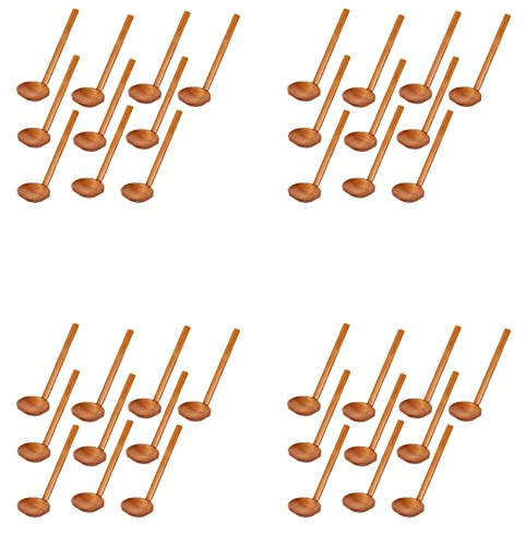 Zunedhys Juego de 40 cucharas japonesas de sopa de madera hechas a mano para ramen de 8.5 pulgadas para cocina, cuchara de madera para olla caliente