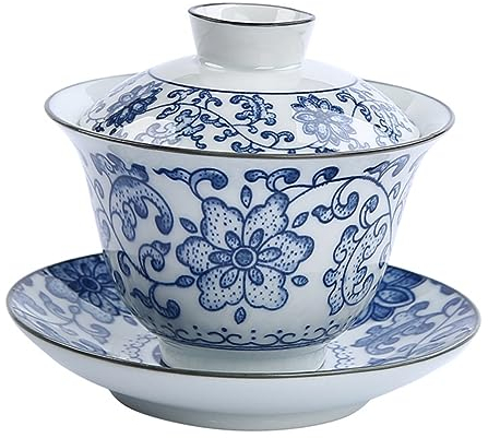 Cabilock 1 Juego De Vajilla De Porcelana Gaiwan Tradicional Tazas De Té Taza De Té De Cerámica Sopera Vintage Tazón De Té Tradicional Tazas De Té Delicadas Tetera Creativa