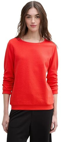 TOM TAILOR Denim Damen 1039979 Sweatshirt, 13745-Scarlet Red, XXL