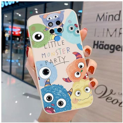 Bonita Funda Compatible con Huawei Mate 20X - Cómoda Case TPU Suave Monstruo Cereza Dibujos Animales Cover