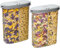 Deli Kitchen BPA free Cereal Storage Containers 2-in-1 Box, Plastic Food Storage Container with Airtight lids, Durable, Stackable Kitchen Dispenser for Cereals (Pack of 3, 2.6 Liter)