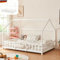 DELUKE® Kinderbett 140x200 cm LULO - Inkl. Lattenrost, Rausfallschutz | Einzelbett Hausbett Kinderzimmer Bodenbett Kinder Bett Klein Montessori Bett | Weiß