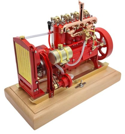 Rxbycxshi Benzin Verbrennungsmotor Traktor Motor Modellbausatz Vertikaler 4-Zylinder Motor 3D Engine Modellbau für Traktor DIY Pädagogisches Erwachsene 2024 Weihnachten