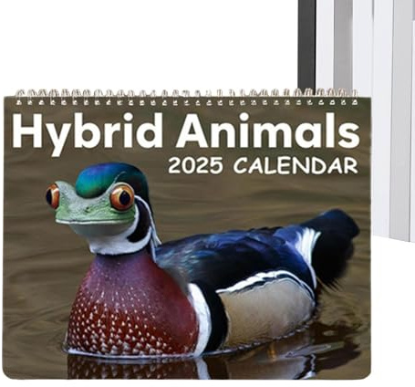 Tierkalender 2025, Wandkalender mit Hybrid-Tieren, Monatskalender, Wandkalender 2025, lustiger Kalender, Wandplaner aus dickem Papier zum Organisieren