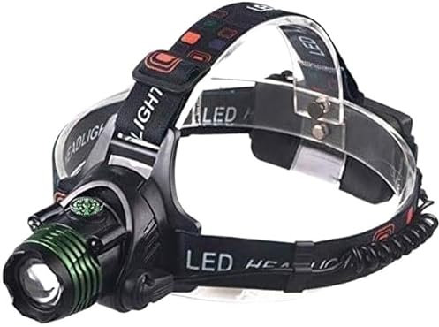 Linterna Frontal Impermeable Iluminación Manos Libres Linterna Frontal Ergonómica, Linterna Frontal Led Recargable, Patrones De Iluminación Lámpara Frontal con Zoom Ajustable, Adecuada for Correr, Cam