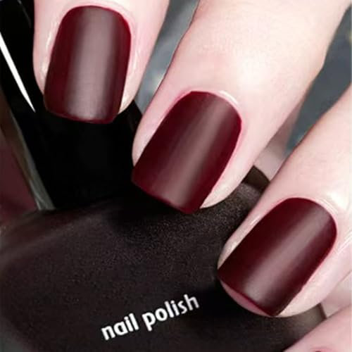 Red Nail Polish, Matte Nail Varnish, Quick Dry Nail polish No Need for UV Curing, Long Lasting Frosted Matte Nail Polish for DIY Salon Manicure at Home Non-Toxic Cruelty Free, Vegan (9#Dark Red)