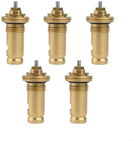Emiif Hydraulisch verstellbarer Heizkörperventileinsatz M30 x 1,5, Messing-Thermostat-Steuerung, präzise 9-stufige Einstellung für Flachheizkörper, G1/2-Gewinde (5 Stück)