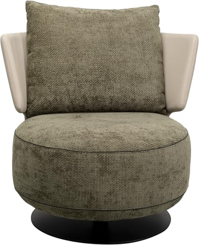 Kare Design Sessel Josh, Braun, 42 cm Sitzhöhe, Polstersessel, Relaxsessel, Samtoptik, 360 Grad Drehbar, Wohnzimmer, 88x80x80 cm (H/B/T)