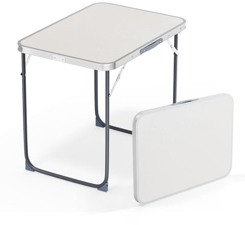 Bonnlo Table de Jardin Pliante Portable en Alliage d'Aluminium/ 3 Hauteurs Réglables/ 70x50x58cm/ Pliable pour la Terrasse, Le Camping, la Plage,Le Balcon,Le Bureau