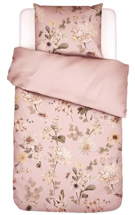ESSENZA Bettwäsche Noe Dusty Pink, 155x220 cm + 1x 80x80 cm - 100% Baumwollsatin 200TC - Blumen