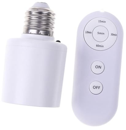 predolo Lampenfassung Fernbedienung Lampensockel Adapter E27 Basis Fernschalter mit Zeitsteuerung Einfache Bedienung für Schlafzimmer