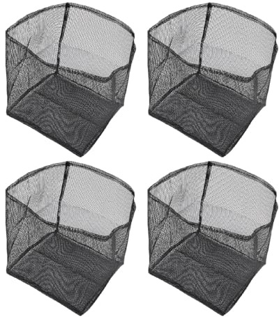 Sxhlseller Wasserteichpflanztaschen, 4pcs Gartenteich Pflanzentopf Schwarz für Patios (Quadrat)