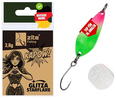 Zite Fishing The Troutforce Spoon Kapow! | Forellen-Spoon 2,8 g| UV-aktive | UL & Light Spinnköder | Kompakter Tiefenläufer mit druckvollem Lauf