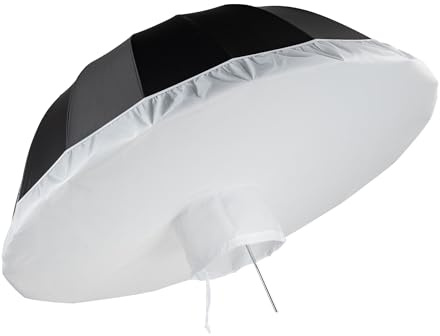 Walimex pro Parabol Reflexschirm schwarz/weiß Ø 105 cm + Diffusor – Lichtformer Set für Fotografie und Videografie