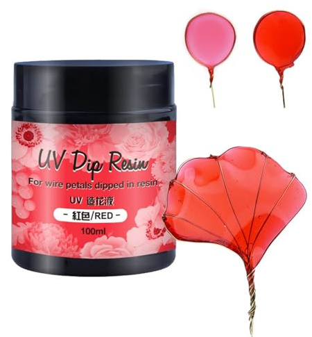 Resina UV DIP para pétalos de flores de alambre, transparente, líquido ultravioleta, curado de cristales, joyería para principiantes, resina UV