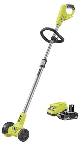RYOBI Limpiador de Juntas 18 V One+™ RY18PCC-120 - Limpieza de terraza, callejones, losas, adoquines, deshierbe Juntas - batería 2Ah + Cargador
