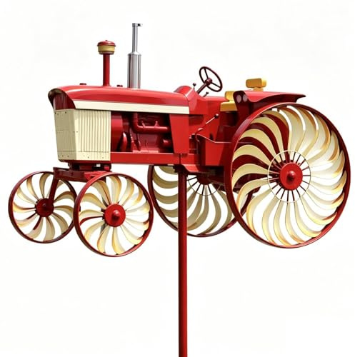 Windrad Garten,Traktor Windspiel für Garten,Windspiele für Draußen Stehend | Traktor Windmühle Aus Metall,Garten-Windspiel aus Eisen,für Vorgarten Terrasse Hinterhof Blumenbeet